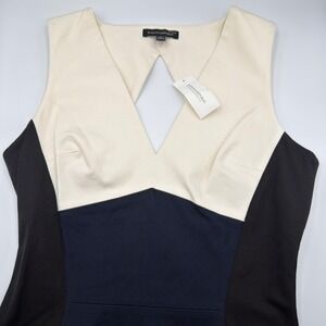 Banana Republic Sloan Dress Womens Size 12 Navy Colorblock Cutout V-Neck NEW NWT